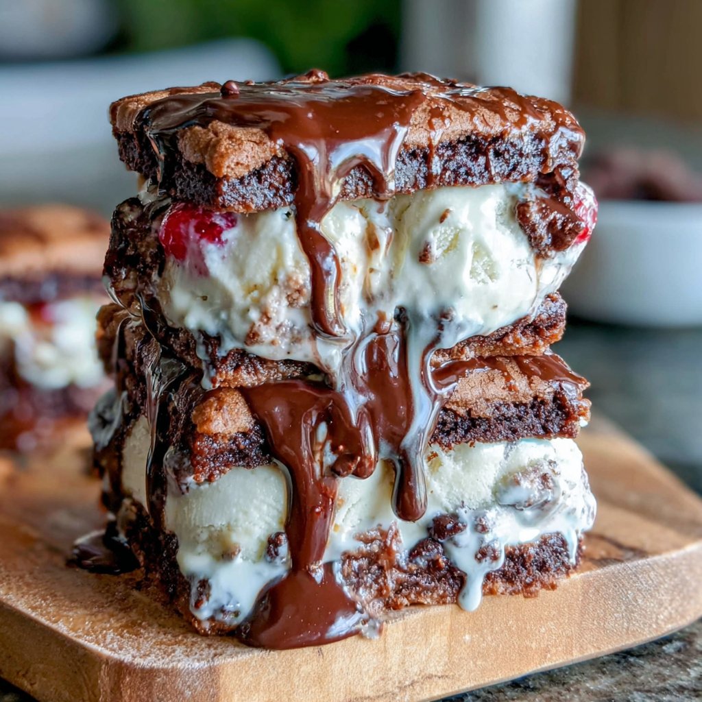 Brownie Ice Cream Sandwiches