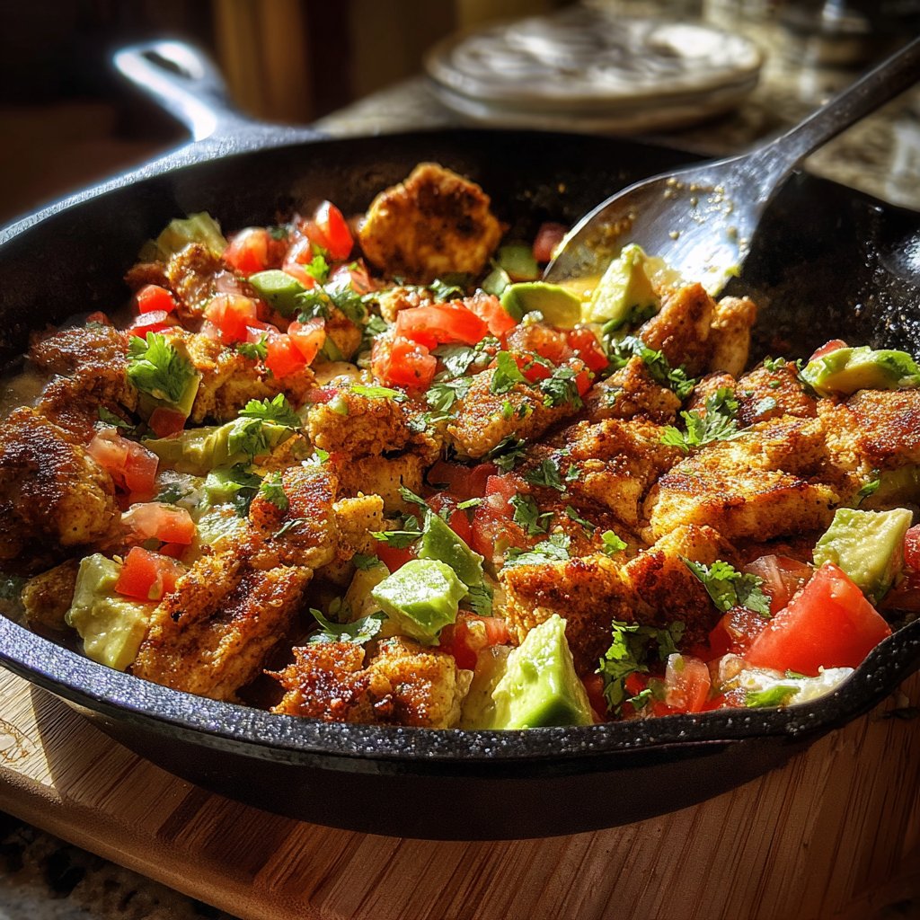 Crispy Chicken Taco Skillet