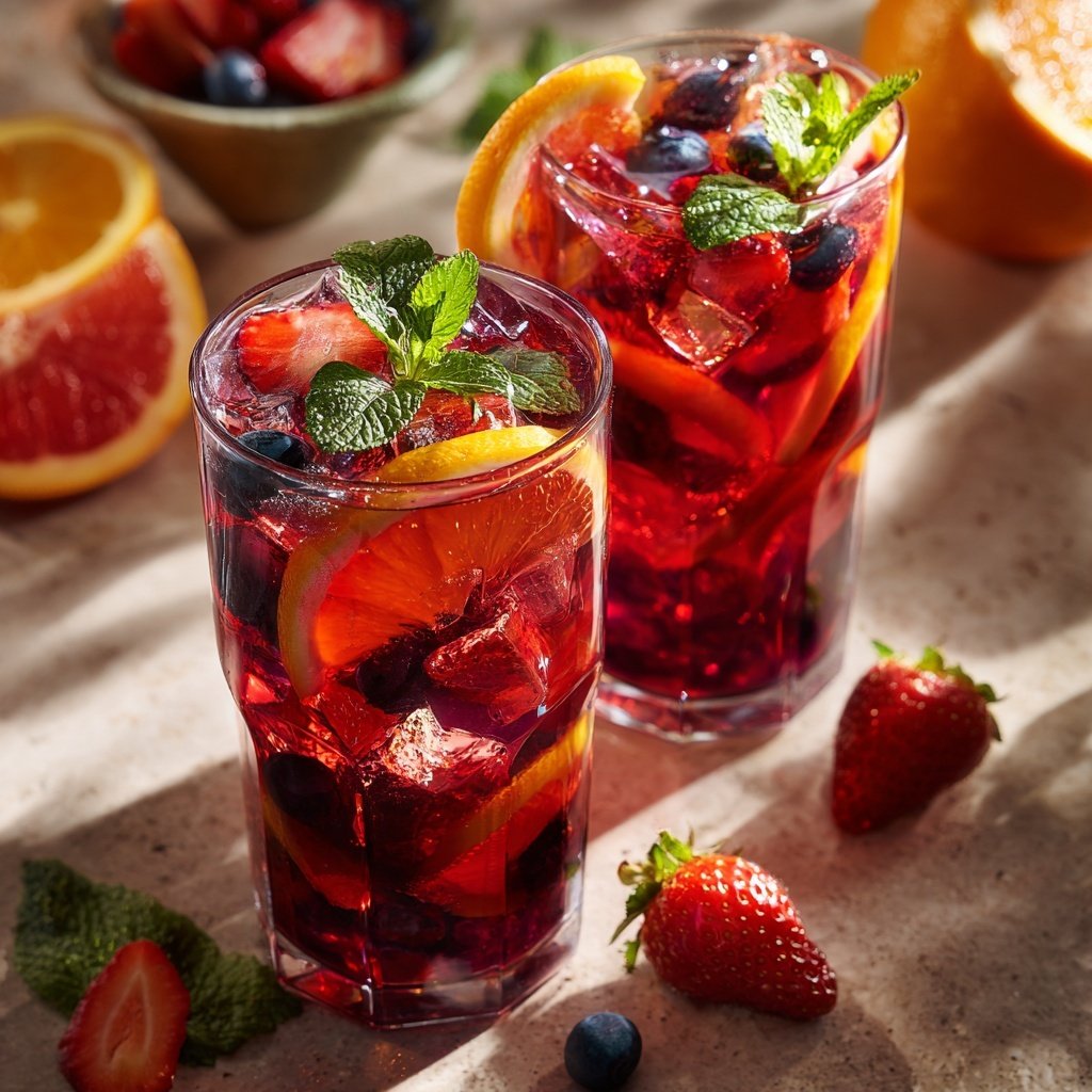 Hibiscus-Infused Fruit Water