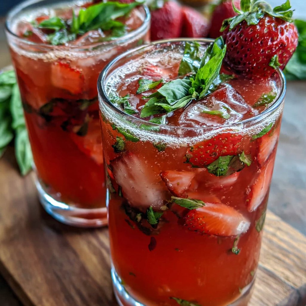 Strawberry Basil Infused Lemonade